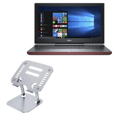 BoxWave Stand and Mount Compatible with Dell Inspiron 15 7000 (7567) - Executive VersaView Laptop Stand, Ergonomic Adjustable Viewing Angle Metallic Riser - Metallic Silver