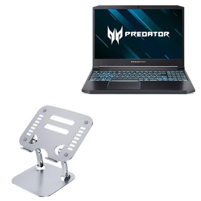 BoxWave Stand and Mount Compatible with Acer Predator Triton 300 - Executive VersaView Laptop Stand, Ergonomic Adjustable Viewing Angle Metallic Riser - Metallic Silver