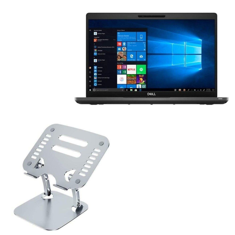 BoxWave Stand and Mount Compatible with Dell Latitude 5400 (14 in) - Executive VersaView Laptop Stand, Ergonomic Adjustable Viewing Angle Metallic Riser - Metallic Silver