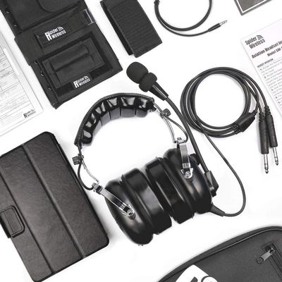 R SPIDER WIRELESS Premium Pilot Aviation Headset, Include Pilot Kneeboard with Aluminum Clipboard, Aviation Headset Bag