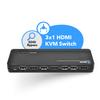 OREI 3 Port KVM Switch 4K@60Hz, 1 USB-C DP Input, 2 HDMI Inputs & 4 USB 2.0 Ports to Connect Flash Drives, Printers and Keyboard-Mouse (UKM-301C) view 2