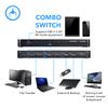 OREI 3 Port KVM Switch 4K@60Hz, 1 USB-C DP Input, 2 HDMI Inputs & 4 USB 2.0 Ports to Connect Flash Drives, Printers and Keyboard-Mouse (UKM-301C) view 3