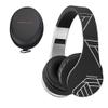 PowerLocus Wireless Bluetooth Over-Ear Stereo Foldable Headphones, Wired Headsets Rechargeable with Built-in Microphone for iPhone, Samsung, LG, iPad (Black/Silver) view 1
