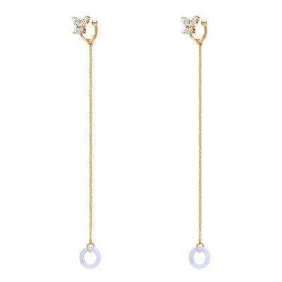 AoedeJ Anti-Lost Holder Earrings for Bluetooth Earphones 14K Gold Plated Dangle Earring Wireless Earphone Holder Strap Compatible with Bluetooth Earphones(Ear Cuff-2)