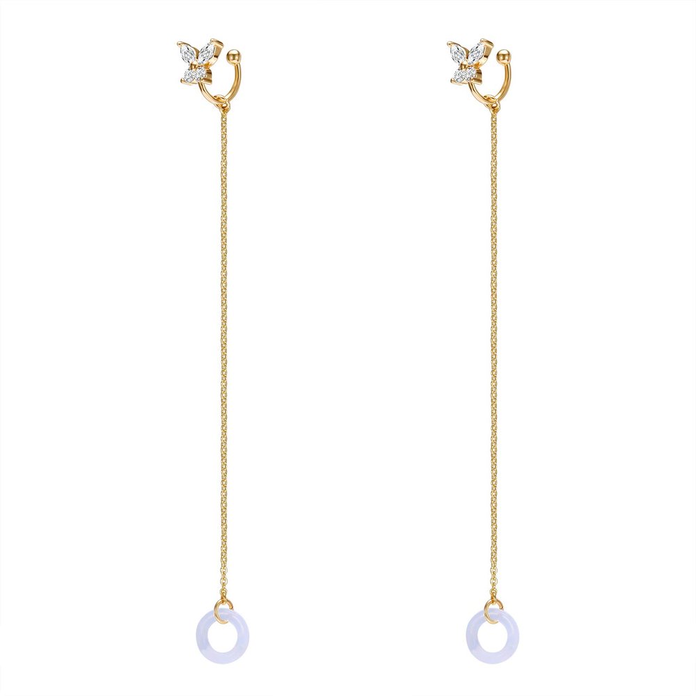 AoedeJ Anti-Lost Holder Earrings for Bluetooth Earphones 14K Gold Plated Dangle Earring Wireless Earphone Holder Strap Compatible with Bluetooth Earphones(Ear Cuff-2)