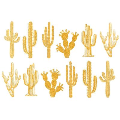 Ceramic Decals - Overglaze Gold - Enamel Decal - Waterslide Decal Gold Cactus