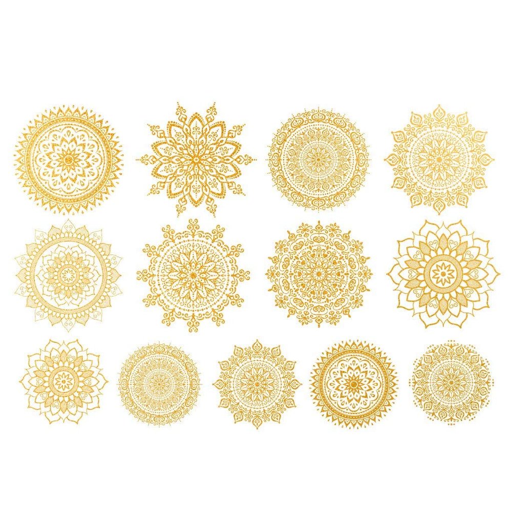Ceramic Decals - Overglaze Gold - Enamel Decal - Waterslide Decal Gold Mandala