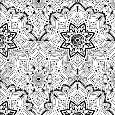 Ceramic Decals - Mandala (Black, 19 x 13 Inch)