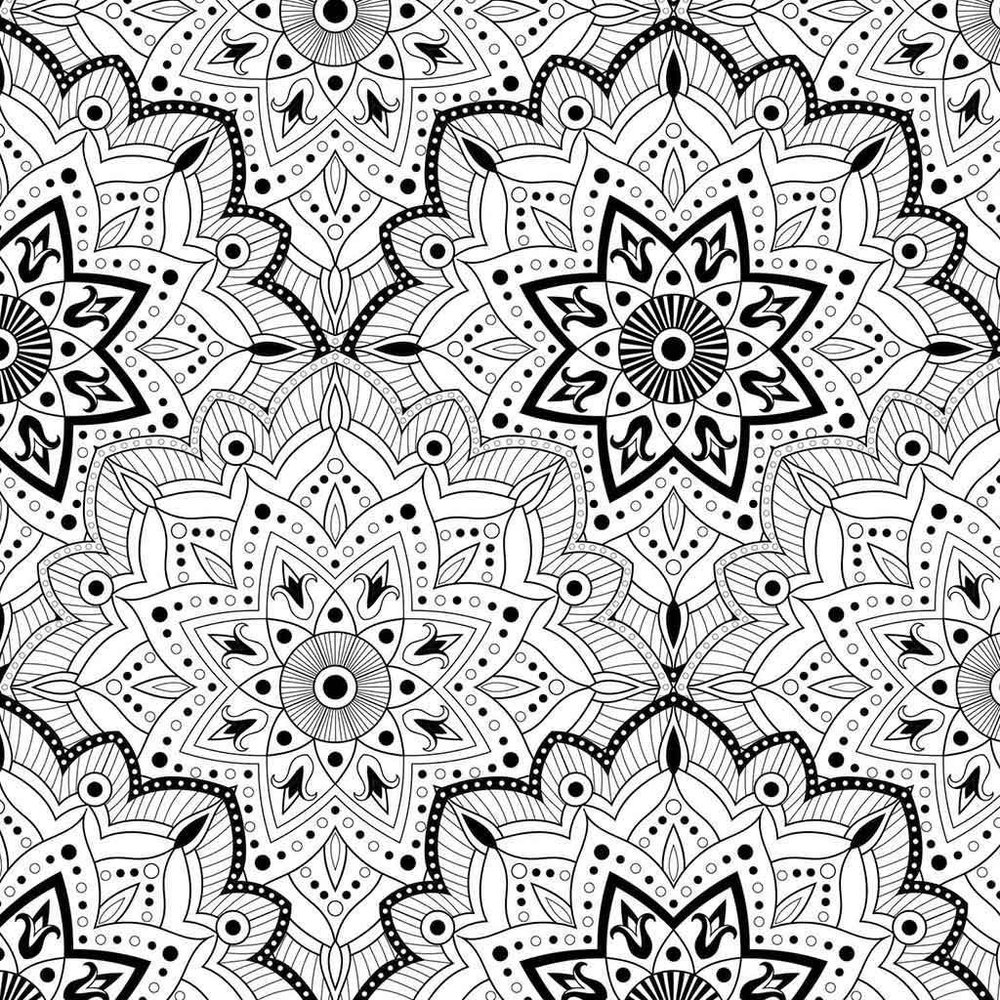 Ceramic Decals - Mandala (Black, 19 x 13 Inch)