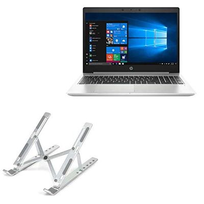 BoxWave Stand and Mount Compatible with HP ProBook 450 G7 (15.6 in) - Compact QuickSwitch Stand, Portable Multi Angle Viewing Foldable Riser - Metallic Silver