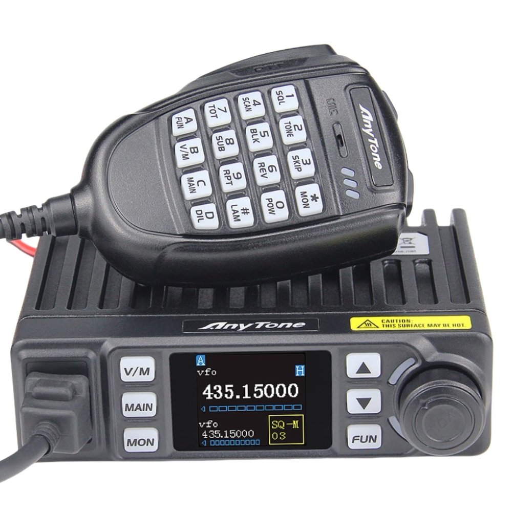 AnyTone Mini Size Dual Band Transceiver Mobile Radio VHF/UHF Two Way Radio AT-779UV for Car Vehicle Black