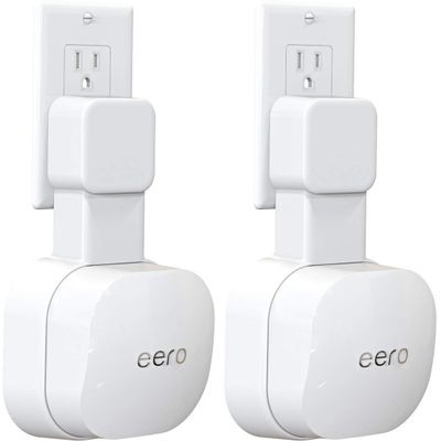 Tizomi Outlet Wall Mount for eero 6 & eero 6+ Mesh Wi-Fi System, No Messy Wires & Space Saving Outlet Mount Holder for eero 6 Extender (2 Pack)