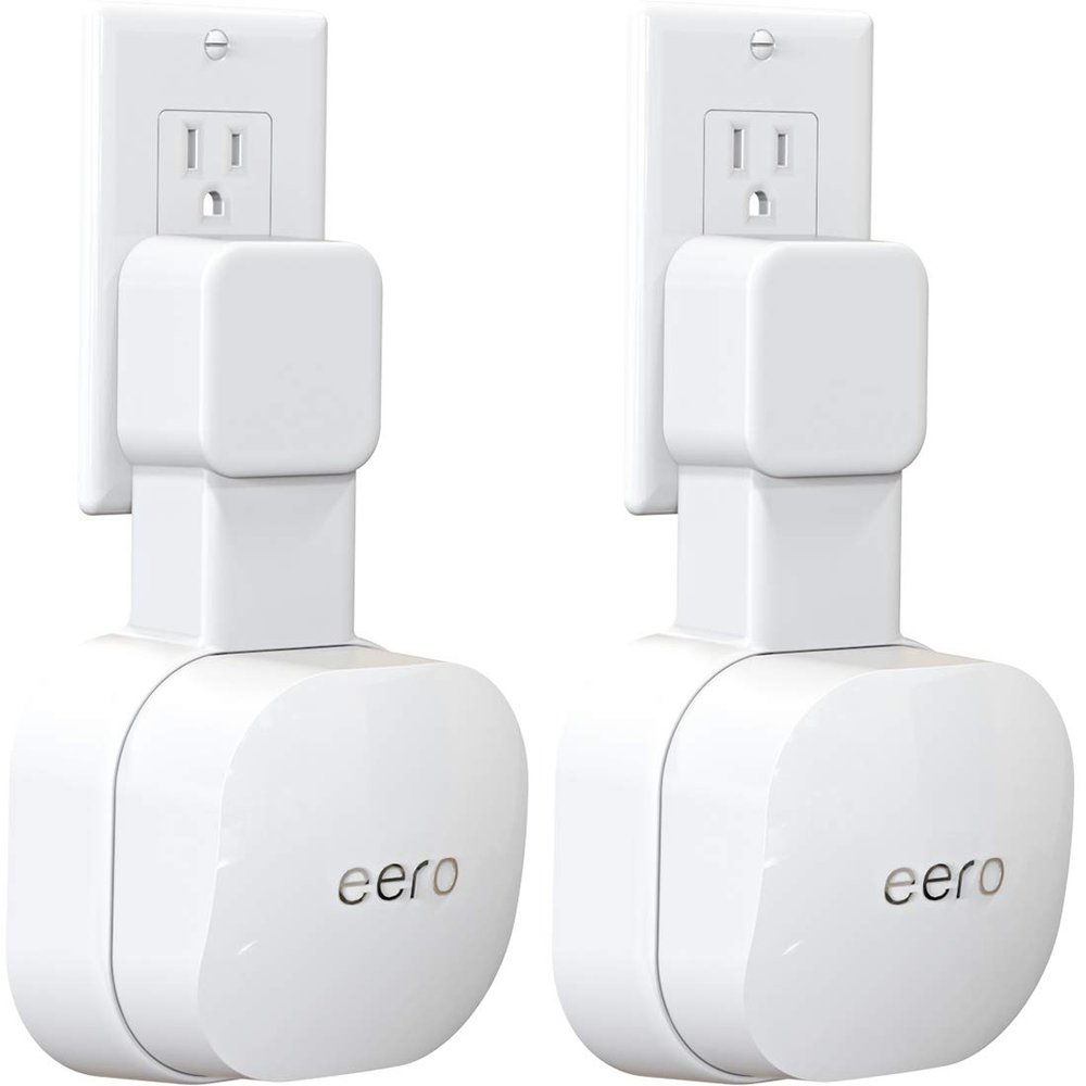 Tizomi Outlet Wall Mount for eero 6 & eero 6+ Mesh Wi-Fi System, No Messy Wires & Space Saving Outlet Mount Holder for eero 6 Extender (2 Pack)