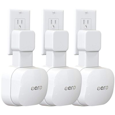 Tizomi Outlet Wall Mount Only for eero 6 & 6+ mesh Wi-Fi System (NOT for Pro 6/Pro 6E), No Messy Wires & Space Saving Outlet Mount Holder for eero 6 Extender (3 Pack)