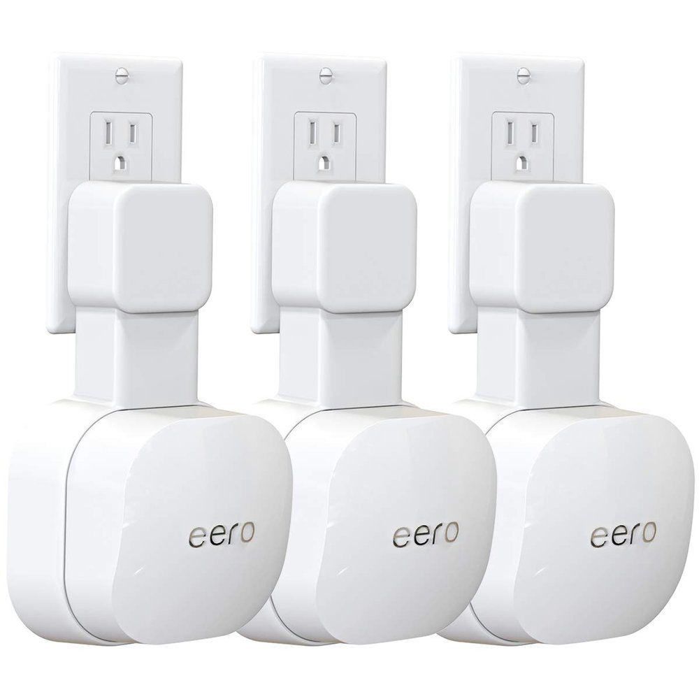 Tizomi Outlet Wall Mount Only for eero 6 & 6+ mesh Wi-Fi System (NOT for Pro 6/Pro 6E), No Messy Wires & Space Saving Outlet Mount Holder for eero 6 Extender (3 Pack)