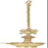 Roof Hanging Lamp with Vaishnava Symbols - Conch and Chakra - Brass Statue from South India view 2