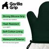 GORILLA GRIP BPA-Free Soft Silicone Oven Mitts, 550F Heat Resistant Waterproof Cooking Safety Gloves, Cotton Lining, Flexible Gripping for BBQ Grilling, Kitchen Potholders Set, 12.5x8.3, Hunter Green view 2