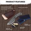 ColdLand 6" Damascus Steel Knife Making Kits - Knife Making Supplies Include Blank Steel Damascus Blade, with Sheath, Wood Handle Scales - Build your Own NB105 view 4