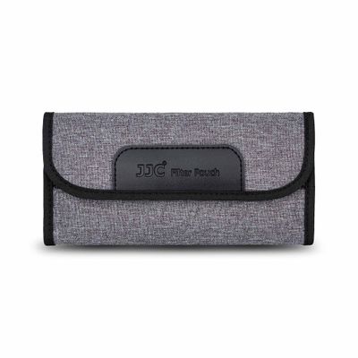 JJC 4-Pocket Lens Filter Pouch Case for Circular Filter Up to 58mm (37mm 40.5mm 49mm 52mm 55mm), Dustproof Lens Filter Wallet Bag with Padded Elastic Interior for ND UV CPL Filter