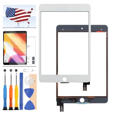 Digitizer Screen Replacement for iPad Mini 5 5th Gen 7.9" 2019 Touch Screen Glass Panel Repair Parts for iPAD A2133 A2124 A2126 A2125 Touchscreen Free Tools Kits + Tempered Glasss (White)