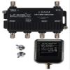 4-Port Cable TV/Antenna/HDTV/Internet Digital Signal Amplifier/Booster/Splitter with Passive Return, F59 Terminators (Lindsay LSA84) view 1