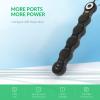 Deformation Power Cord for Large Plug Charger Socket -Flat Plug Power Strip with 2 USB Ports and 4 Multi Outlets, with 6.5FT Extension Cord view 2