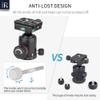 36mm Tripod Ball Head Universal Ballhead INNOREL K36 CNC Aluminum Alloy Professional Structure with Two 1/4" Screw Arca Swiss Quick Release Plates Max Load 44lb/20kg for Camera,DV,Telescope,Monopod view 4