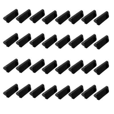 32 Pcs USB Port Standard-A,USB Type A Female Anti Dust Cover Plugs Protector Stopper Cap for Desktop PC Laptops Black
