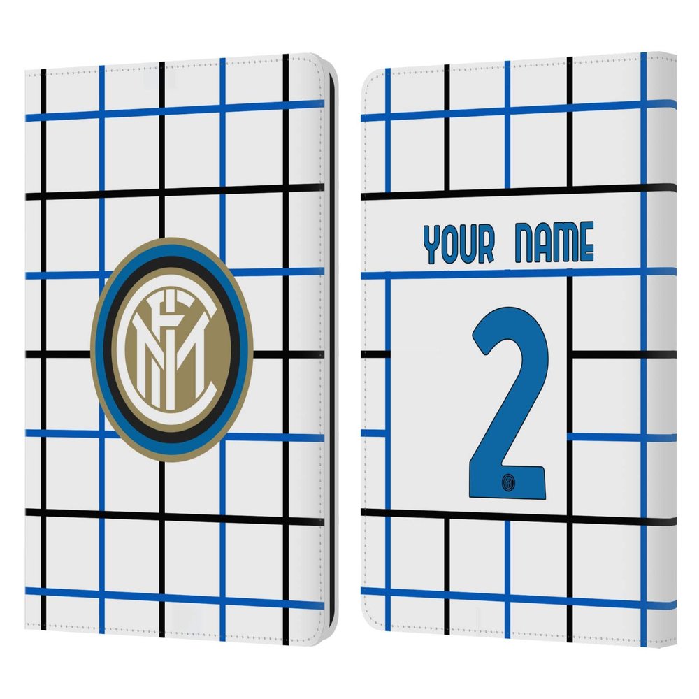 Head Case Designs Officially Licensed Custom Customized Personalized Inter Milan Away 2020/21 Crest Kit Leather Book Wallet Case Cover Compatible with Kindle Paperwhite 1/2 / 3