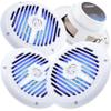 4X Gravity MG660-LBH 6.5-inch 2-Way Marine Speakers CEA Rated 4 ohms Impedance Frequency Response 80-20 kHz Water Resistant -White Total 700 Watts Peak Power view 1