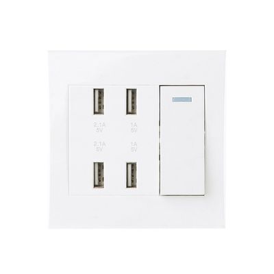 Youngy 220V 10A Wall Switch Socket 4 Port USB Charger Power Outlet Adapter Panel