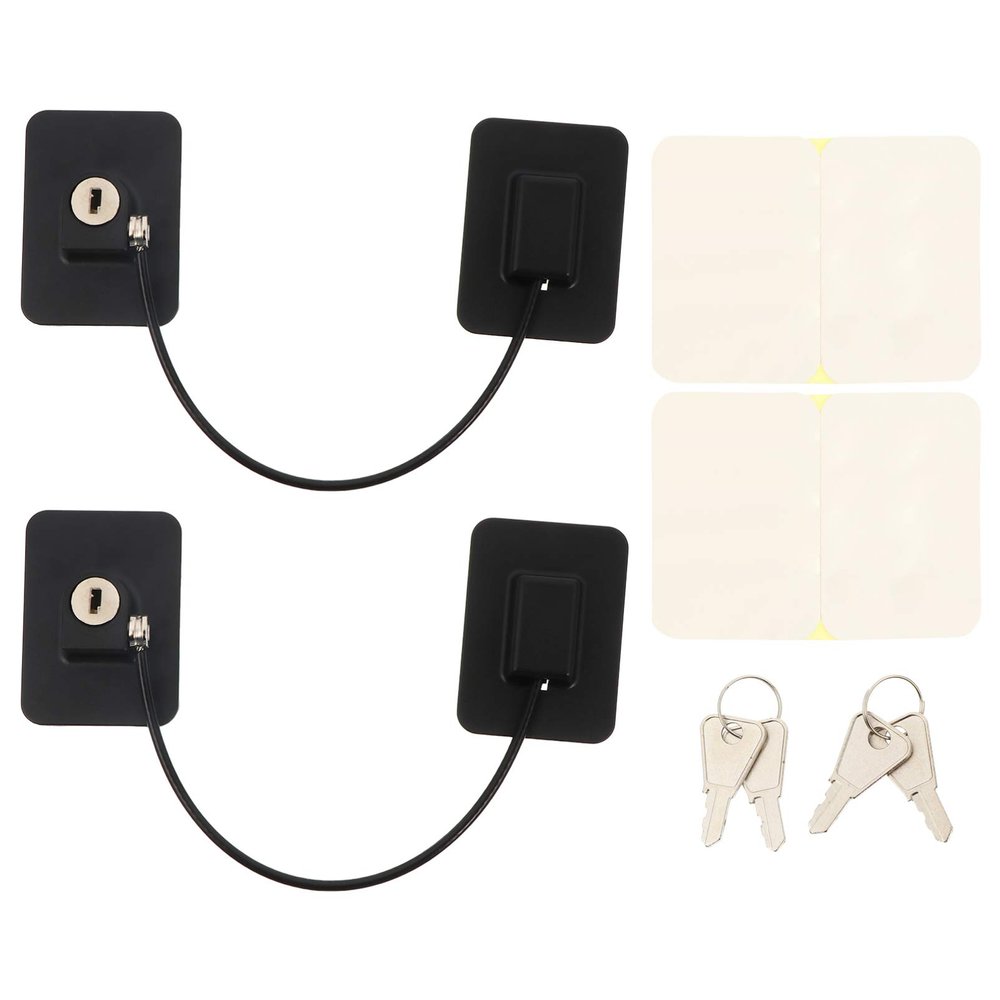 SOLUSTRE 2pcs Boys and Girls Fridge Lock Non-Drilling for Cabinets Freezer File Adhesive Prevent Boy Girl from Opening Doors Easy Installation