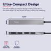 Trust 23786 Halyx Aluminium 4-Port Mini USB 2.0 Hub for PC, Laptop, Mac - Silver view 3