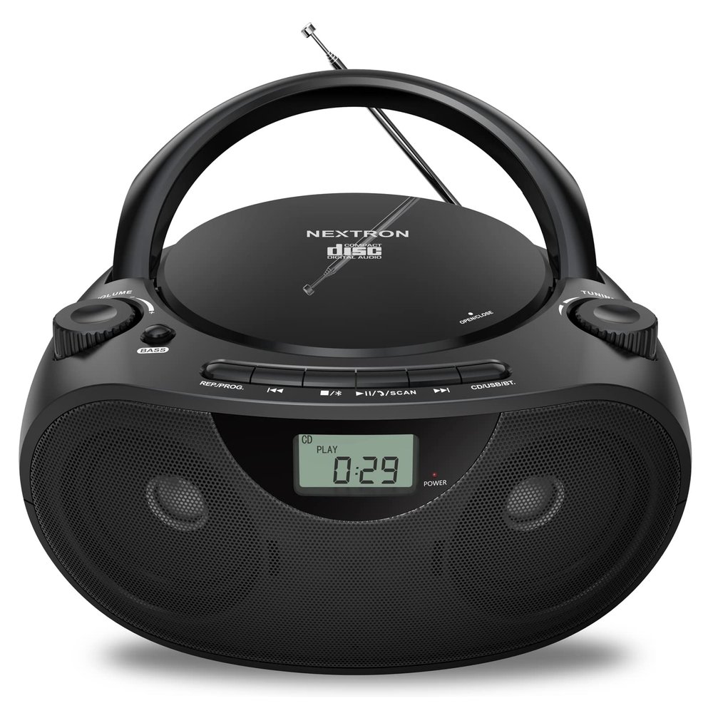 Nextron Portable CD Player Boombox with Bluetooth, AM/FM Radio & USB