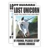 (2X) Lost Unicorn Poster Style Funny Decal - 6" X 4" Bumper Sticker Gag Gift For Car, Truck, SUV, Laptop Tablet view 1