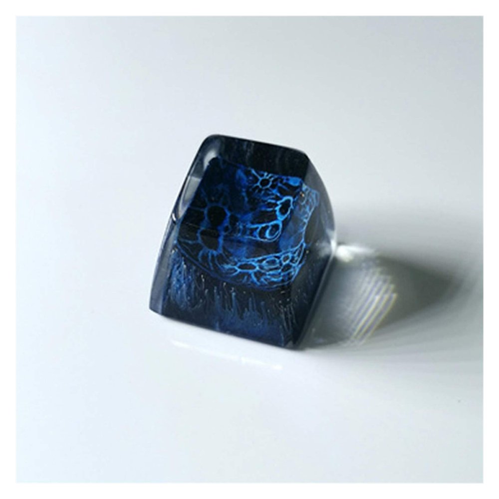 108 Key Cherry mx Brown Keyboard 1pc Lunar Surface Design Resin Keycaps for Mechanical Gaming Keyboard R1 Profile Green Black Blue Orange Key Cap (Axis Body : for Cherry mx Switch, Color : Blue)
