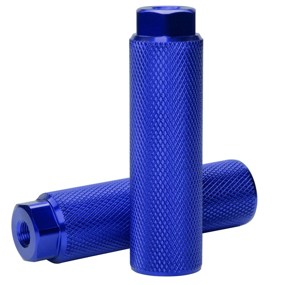 Vuwuma Amotor Bike Pegs Aluminum Alloy Anti-Skid Lead Foot Bicycle Pegs BMX Pegs for Mountain Bike Cycling Rear Stunt Pegs Fit 3/8 inch Axles (Blue) 11