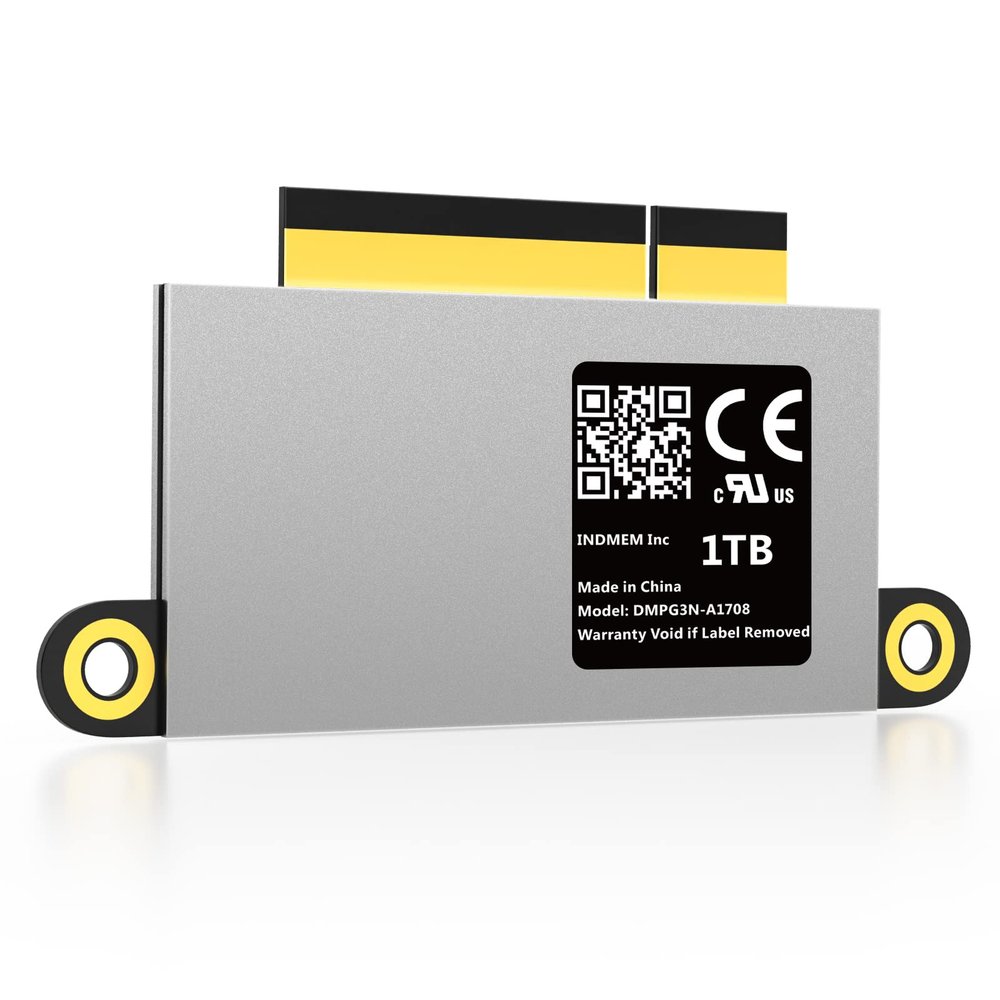 INDMEM NVMe PCle SSD 1TB 3D TLC Flash Hard Drive with Tools for Upgrade 2016 2017 13" MacBook PRO A1708EMC 2978/3164 Non-Touch Bar Models(Late 2016-Mid 2017 Year)