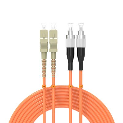 Buacoz 2.5Meters 8ft SC/UPC-FC/UPC Multi-Mode Fiber Optic Cable SC to FC OM1 Jumper Optical Patch Cord Duplex 62.5/125um Orange SC-FC
