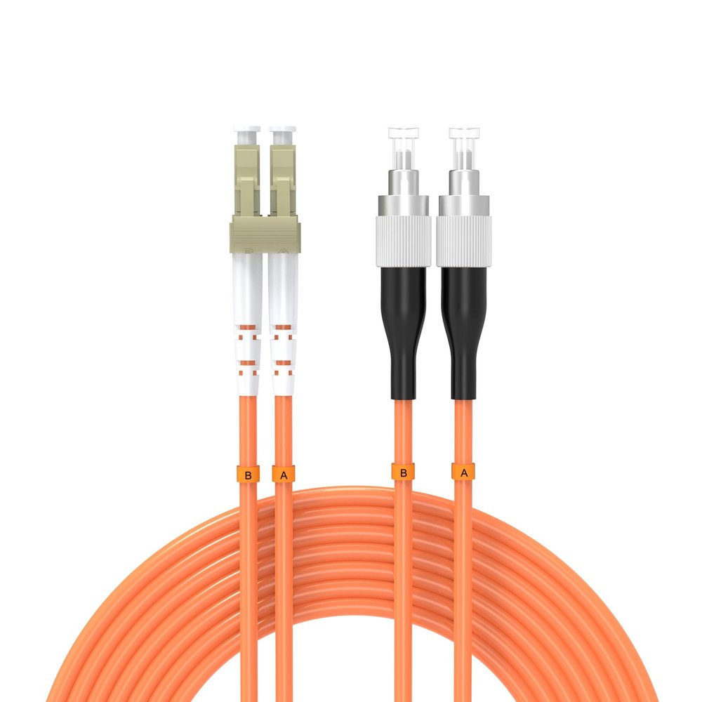 Buacoz 15Meters 50ft LC/UPC-FC/UPC Multi-Mode Fiber Optic Cable LC to FC OM1 Jumper Optical Patch Cord Duplex 62.5/125um Orange LC-FC