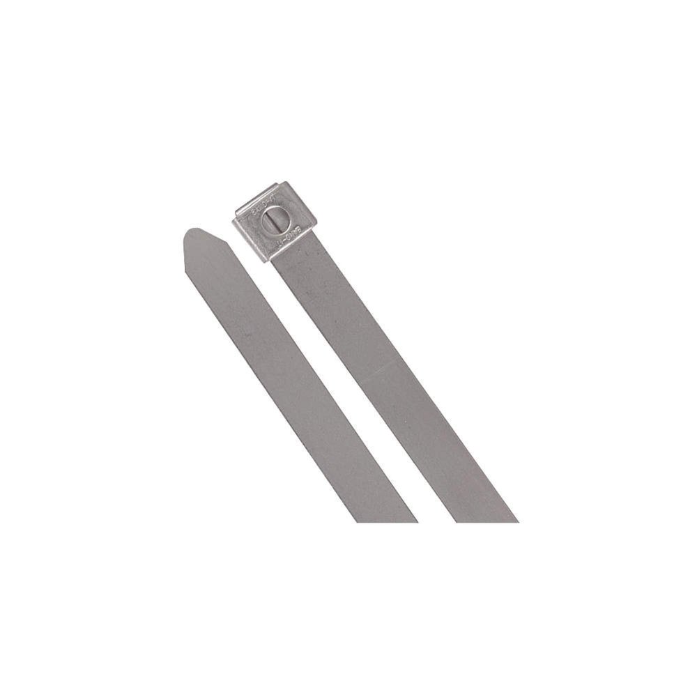 Tyrap Cable Tie, 304 Stainless Steel, Silver, Indoor, Tensile Strength: 100 lb. - SS16-180-10