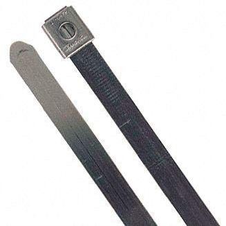 Tyrap Cable Tie, 316 Stainless Steel, Silver, Indoor, Tensile Strength: 250 lb. - TYS6-280-10