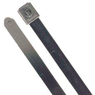 Tyrap Cable Tie, 316 Stainless Steel, Silver, Indoor, Tensile Strength: 250 lb. - TYS6-280-10