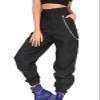 Andongnywell Ladies Solid Color Sport slaXYKs Harlan Pants Wide Legs Long Pants with Chain and poXYKets Trousers (Black,X-Large) view 1