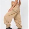 Andongnywell Ladies Solid Color Sport slaXYKs Harlan Pants Wide Legs Long Pants with Chain and poXYKets Trousers (Black,X-Large) view 3