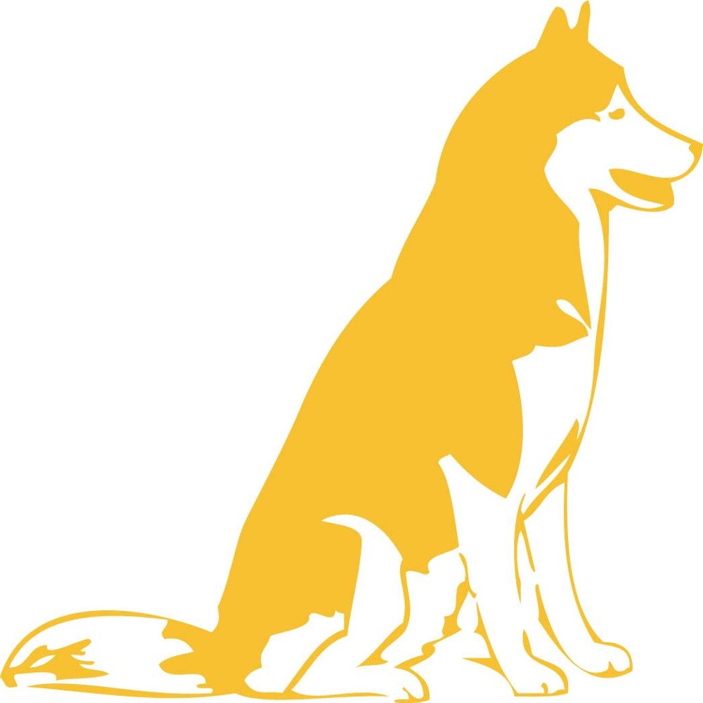 Decaltor Yellow Siberian Husky - Laptop Stickers - 5" Vinyl Decal -Funny Laptop, Phone, Tablet Vinyl Decal Sticker,Bumper Sticker