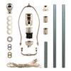 Royal Designs, Inc. DIY Lamp Making Kit Make, Refurbish, and Repair Includes 3-Way Socket, 9" Harp, 8 ft Long Lamp Cord & All Required Electrical Hardware - Polished Nickel - Single view 1