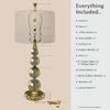 Royal Designs, Inc. DIY Lamp Making Kit Make, Refurbish, and Repair Includes 3-Way Socket, 9" Harp, 8 ft Long Lamp Cord & All Required Electrical Hardware - Polished Nickel - Single view 3