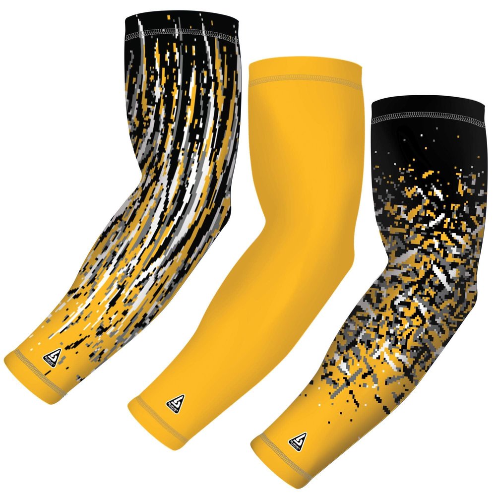 B-Driven Sports Compression Arm Sleeves | UV Arm Sleeves for Men Women & Youth | Sports Sun Protection Circulation | 3 Count