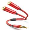 JSAUX Headphone Splitter 4ft, Audio Splitter 3.5mm Male TRS to 2 Dual 3.5mm Female Adapter Nylon-Braided for iPhone, Samsung, Tablets, Laptop, PlayStation and More- view 1